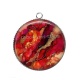 Pendentif Cabochon Argent - fond ton rouge