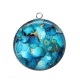 Pendentif Cabochon Argent - fond ton bleu