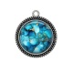 Pendentif Cabochon Argent - fond ton bleu