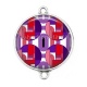 Connecteur Cabochon Argent - motif géométrique