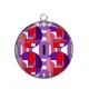 Pendentif Cabochon Argent - motif géométrique