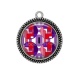 Pendentif Cabochon Argent - motif géométrique