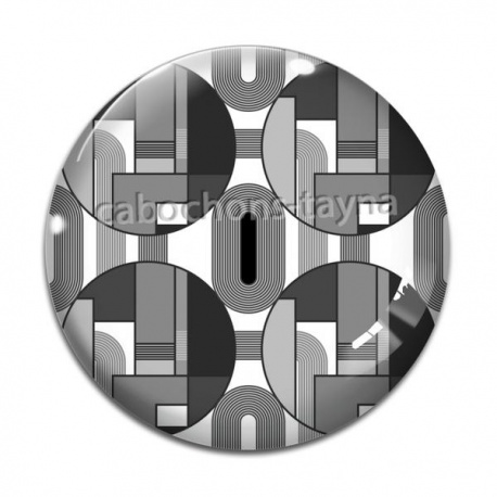 Cabochon Verre -  motif géométrique