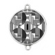 Connecteur Cabochon Argent -  motif géométrique