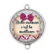 Connecteur Cabochon Argent - ma belle mère c'est la meilleure