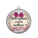 Pendentif Cabochon Argent - ma belle mère c'est la meilleure
