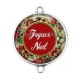 Connecteur Cabochon Argent - joyeux noël