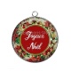 Pendentif Cabochon Argent - joyeux noël