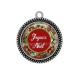 Pendentif Cabochon Argent - joyeux noël