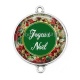 Connecteur Cabochon Argent - joyeux noël