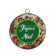 Pendentif Cabochon Argent - joyeux noël