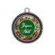 Pendentif Cabochon Argent - joyeux noël