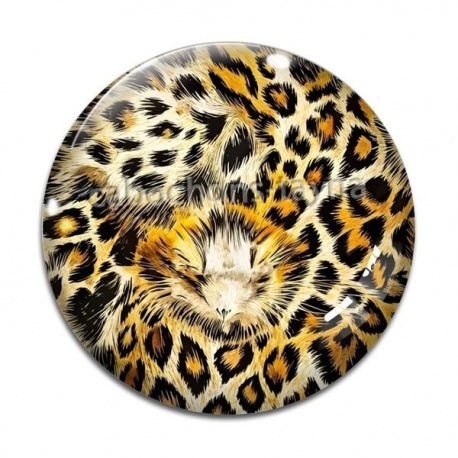 Cabochon Verre - fausse peau