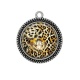 Pendentif Cabochon Argent - fausse peau