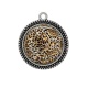 Pendentif Cabochon Argent -  fausse peau
