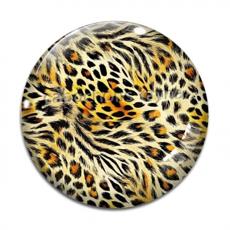 Cabochon Verre -  fausse peau