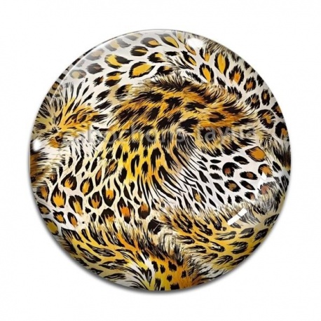 Cabochon Verre -  fausse peau