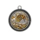 Pendentif Cabochon Argent -  fausse peau