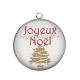 Pendentif Cabochon Argent - joyeux noël