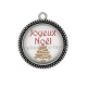 Pendentif Cabochon Argent - joyeux noël