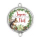 Connecteur Cabochon Argent - joyeux noël