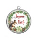 Pendentif Cabochon Argent - joyeux noël