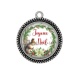 Pendentif Cabochon Argent - joyeux noël