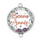 Connecteur Cabochon Argent - joyeux noël