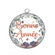Pendentif Cabochon Argent - joyeux noël