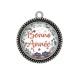 Pendentif Cabochon Argent - joyeux noël