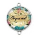 Connecteur Cabochon Argent - joyeux noël