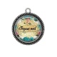 Pendentif Cabochon Argent - joyeux noël