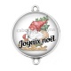 Connecteur Cabochon Argent - joyeux noël