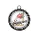 Pendentif Cabochon Argent - joyeux noël