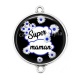 Connecteur Cabochon Argent - super maman
