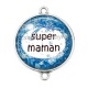 Connecteur Cabochon Argent - super maman
