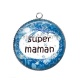 Pendentif Cabochon Argent - super maman