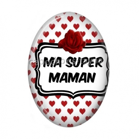 Cabochon Résine Ovale - ma super maman