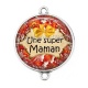 Connecteur Cabochon Argent - super maman