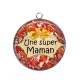 Pendentif Cabochon Argent - super maman