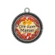 Pendentif Cabochon Argent - super maman
