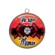 Pendentif Cabochon Argent - super maman