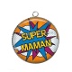 Pendentif Cabochon Argent - super maman