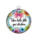 Pendentif Cabochon Argent - une belle fille qui déchire