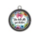 Pendentif Cabochon Argent - une belle fille qui déchire