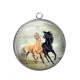 Pendentif Cabochon Argent - cheval