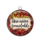 Pendentif Cabochon Argent - une nièce formidable