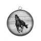 Pendentif Cabochon Argent - cheval