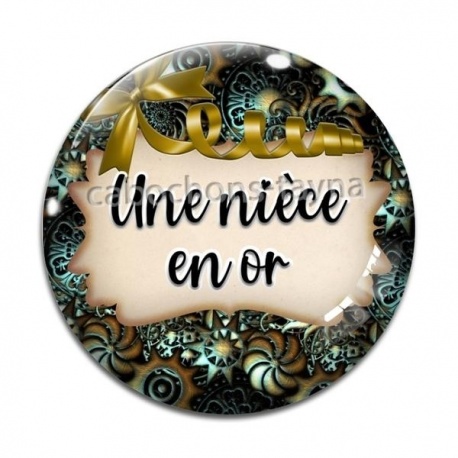Cabochon Verre - une nièce en or