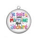 Pendentif Cabochon Argent - je suis une marraine qui déchire